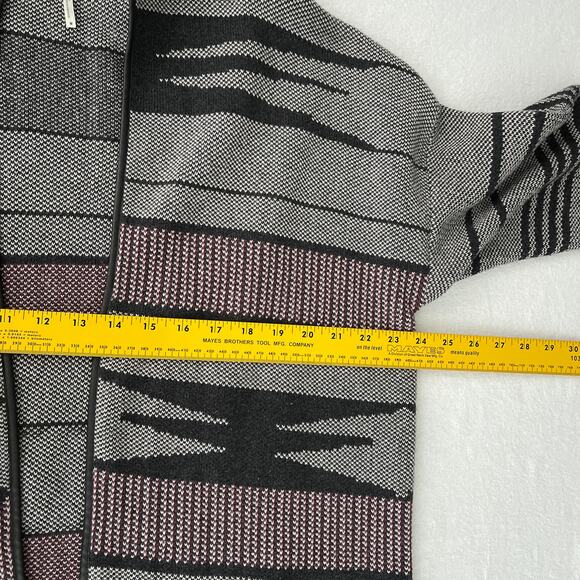 Margaret O'Leary Sweater Women M Aztec Knit Open Front Cardigan Long Duster - Picture 9 of 10